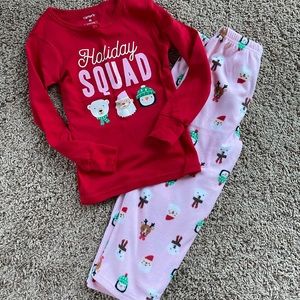 Carter’s “Holiday Squad” Christmas pajamas EUC!